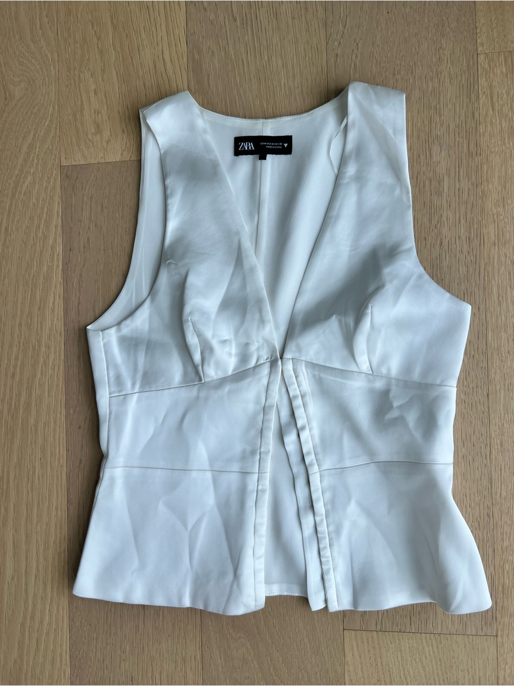 Zara Cream V-Neck Peplum Camisole